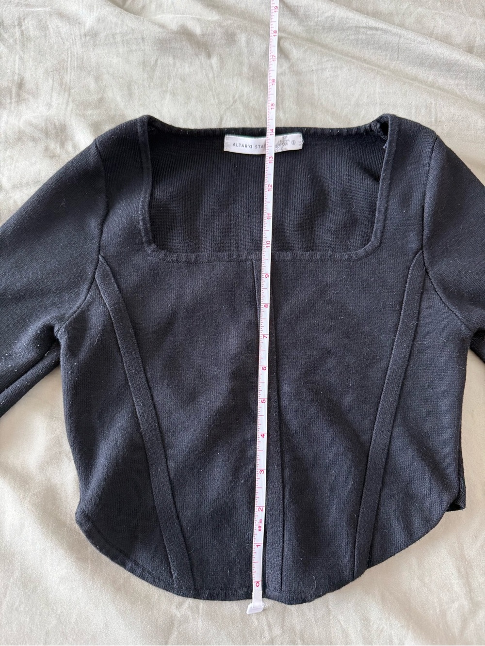 Altar'd State Black Square Neck Crop Top